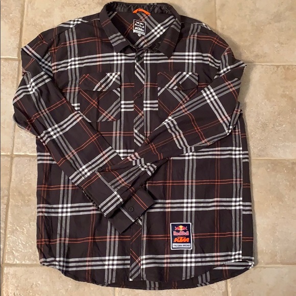 Red Bull Ktm Branded Flannel Brownwhite 